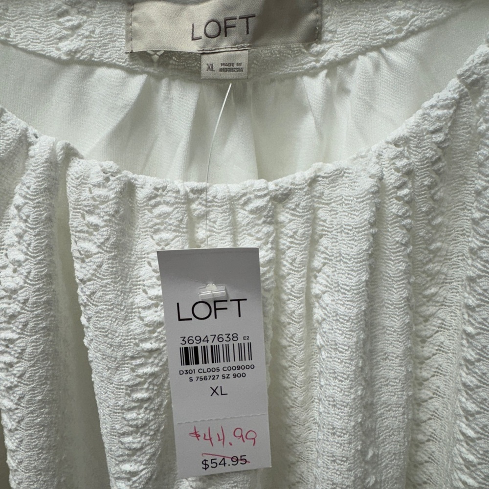 LOFT white Eyelet Blouse - Picture 5 of 8